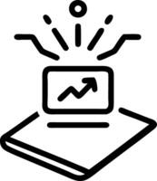 Floating Digital Tablet with Growth Data Isolated vector