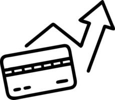 Floating Credit Card and Upward Arrow vector