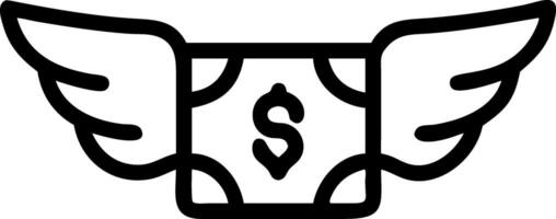 Floating dollar bill with wings vector