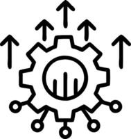 Floating Digital Gear with Growth Data Arrows vector
