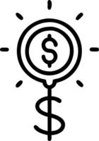 Floating dollar sign with glowing financial symbols vector