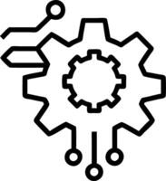 Floating Digital Gear with Skill building Icons vector