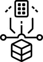 Floating holographic calculator with glowing AI financial growth data vector