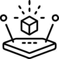 Floating Holographic Interface with Skill building Icons Isolated vector