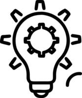 Floating lightbulb with a glowing gear icon vector