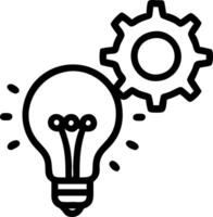 Floating lightbulb and cogwheel icon vector