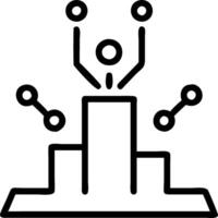 Floating Podium with Interactive AI Interface and Skill building Data vector