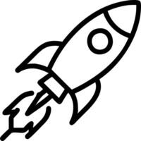 Floating rocket with glowing flame trail vector