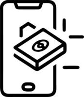 Floating smartphone with holographic investment portfolio vector