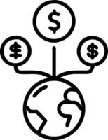 Floating shopping icon with currency symbols vector