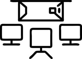 Futuristic classroom with interactive surfaces vector