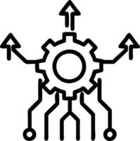 Futuristic Data Gear with Floating Growth Arrows Isolated vector