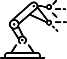 Futuristic robotic arm over a glowing circuit board vector