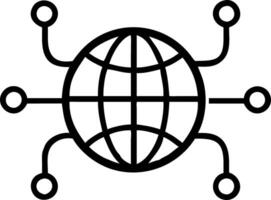 Globe with floating connection lines vector