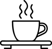 Glossy background of a coffee mug on a plain table with steam rising copy space above vector