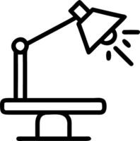 Glossy background of a desktop lamp illuminating a plain desk with copy space vector
