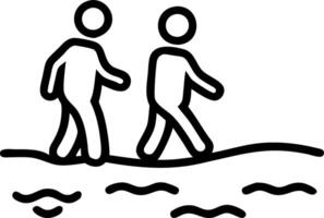 Glossy background of a family walking along a beach with room for copy in the sand vector