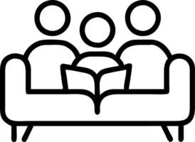 Glossy background of a family reading books with room for copy in the background vector