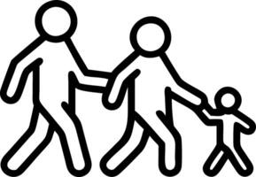 Glossy background of a family walking through a forest trail with room for copy in the trees above vector