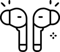 Glossy background of a pair of wireless earbuds glowing softly with room for copy above vector