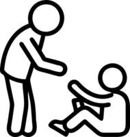 Glossy background of a parent tying a child shoes with room for copy in the grass below vector