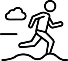 Glossy background of a person jogging by the beach space for text in the sky vector