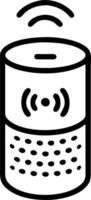 Glossy background of a smart speaker with family voices emanating ample copy space vector