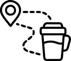 Glossy background of a travel mug and map ample copy space vector