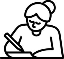 Glossy background of an elderly woman writing in a journal ample copy space vector