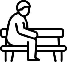 Glossy background of an elderly woman sitting alone on a park bench ample copy space vector