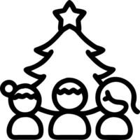 Glossy background with a family gathered around a Christmas tree plenty of copy space in the background vector