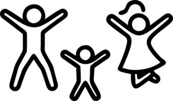 Glossy background with a family silhouette jumping in the air at sunset with plenty of copy space vector