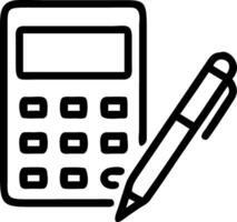 Glossy calculator and pen on plain desk with copy space vector