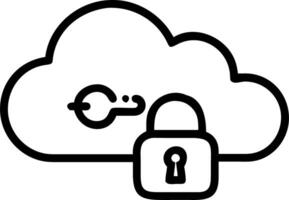 Glossy cloud with lock and key vector