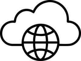 Glossy cloud with globe inside vector