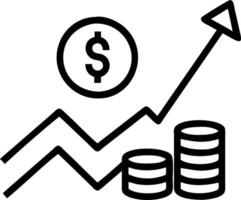 Glossy Coins with Floating Market Arrow vector