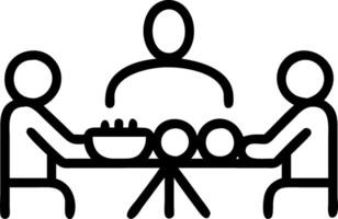Glossy Dining Table Family Dinner Scene vector