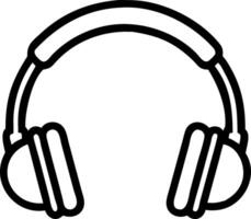 Glossy headphones on plain table with copy space vector
