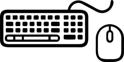 Glossy keyboard and mouse on plain desk with copy space vector