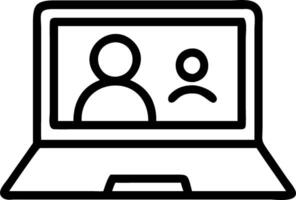 Glossy laptop with family call interface on screen vector