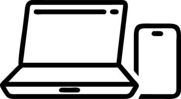 Glossy laptop and smartphone on plain desk with copy space vector