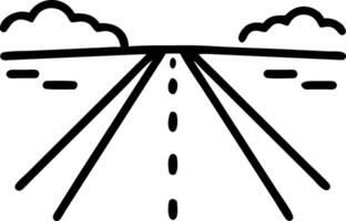 Glossy road with distant car lights and ample sky vector