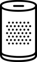 Glossy smart speaker on plain surface with copy space vector