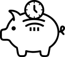 Glossy piggy bank with digital countdown timer vector