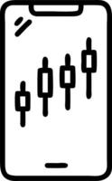 Glossy smartphone reflecting stock market data vector