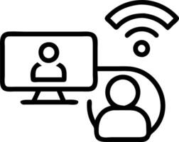 Glossy Remote Working Environment with Futuristic Communication Tools and Copy Space vector