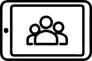 Glossy tablet on plain background with family photo placeholder vector