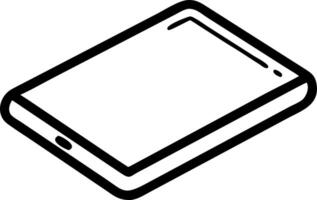 Glossy tablet on plain surface with copy space vector