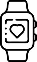 Glossy smartwatch on plain surface with family fitness app open vector