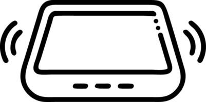 Glossy wireless charger on plain surface with copy space vector